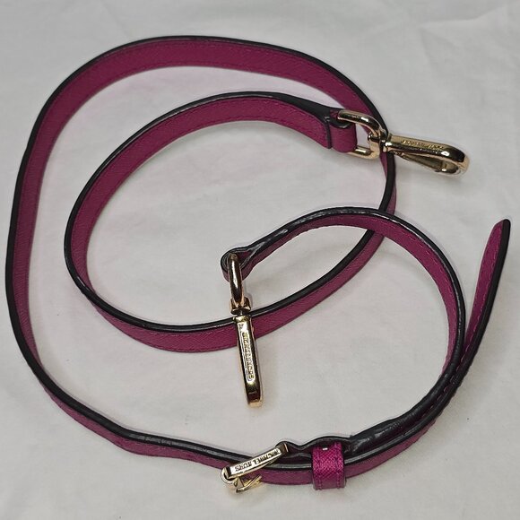 Michael Kors Fuschia Pink Saffiano Leather Adjustable REPLACEMENT STRAP ONLY - Picture 2 of 4